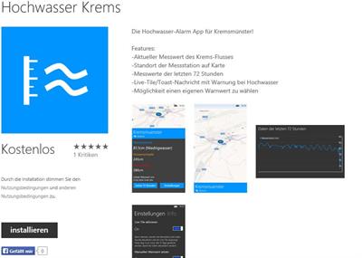 Hochwasser Handy-App nun auch für Windows Phone